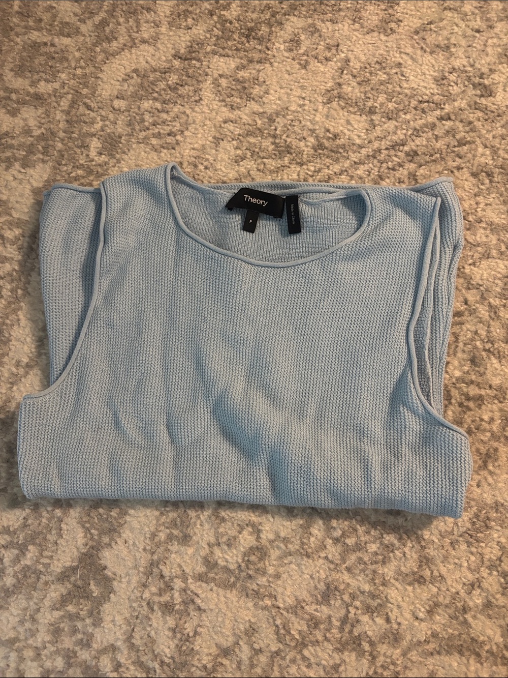 Theory Light Blue Sleeveless Knit Tank